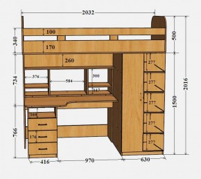 Кровать-чердак Аракс в Нягани - nyagan.mebel-e96.ru