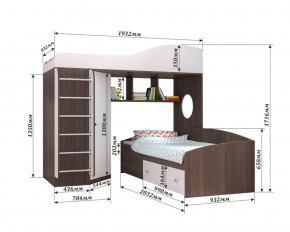 Кровать-чердак Кадет 2 с металлической лестницей в Нягани - nyagan.mebel-e96.ru