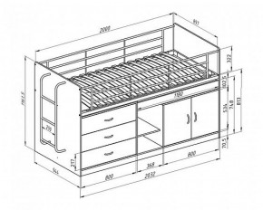 Кровать-чердак Дюймовочка-6  Белый/Розовый в Нягани - nyagan.mebel-e96.ru