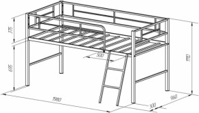 Кровать-чердак Севилья-Мини в Нягани - nyagan.mebel-e96.ru