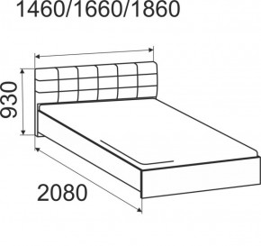 Кровать интерьерная Лита с латами 1400*2000 в Нягани - nyagan.mebel-e96.ru