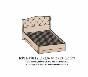 Кровать ЭЙМИ с подъемным механизмом КРП-1701 Бодега белая/патина серебро (1200х2000) в Нягани - nyagan.mebel-e96.ru | фото