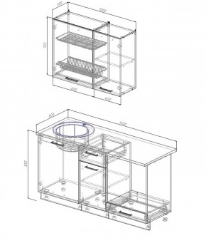 Кухонный гарнитур Антрацит 1600 в Нягани - nyagan.mebel-e96.ru