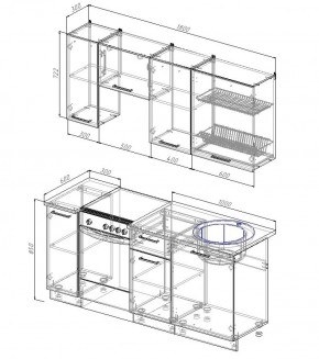 Кухонный гарнитур Антрацит 1800 в Нягани - nyagan.mebel-e96.ru