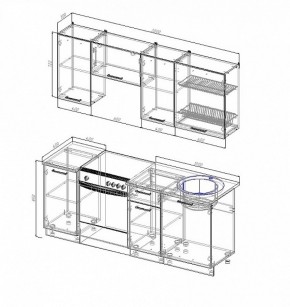 Кухонный гарнитур Антрацит 2000 в Нягани - nyagan.mebel-e96.ru