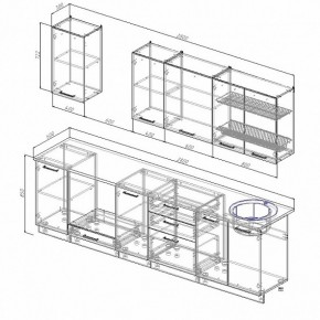 Кухонный гарнитур Антрацит 2800 в Нягани - nyagan.mebel-e96.ru