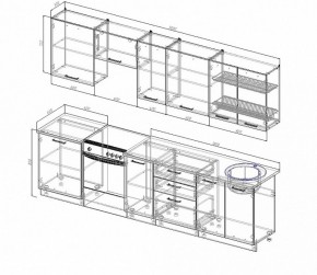 Кухонный гарнитур Антрацит 3000 в Нягани - nyagan.mebel-e96.ru