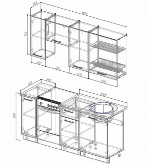 Кухонный гарнитур Жемчуг 1800 в Нягани - nyagan.mebel-e96.ru