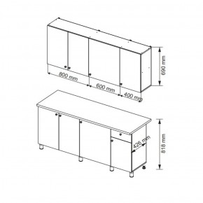 Кухонный гарнитур POINT 1800 мм (Гор) в Нягани - nyagan.mebel-e96.ru