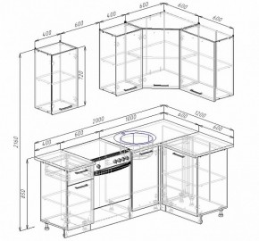 Кухонный гарнитур угловой Графика 2000х1200 мм, МДФ в Нягани - nyagan.mebel-e96.ru