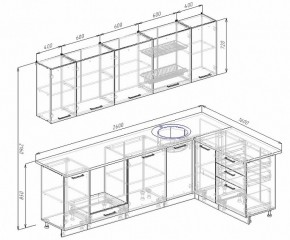 Кухонный гарнитур угловой Графика 2600х1600 мм МДФ в Нягани - nyagan.mebel-e96.ru