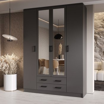 Шкаф Квадро 1600 мм Графит (Эра) в Нягани - nyagan.mebel-e96.ru