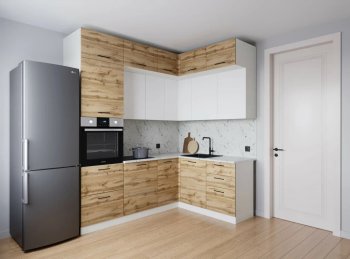 Кухонный гарнитур угловой Лада 2200*1700 мм (Санвут) в Нягани - nyagan.mebel-e96.ru