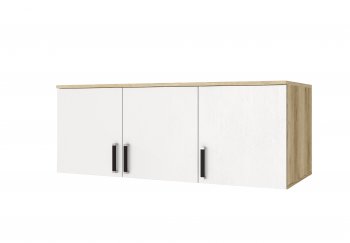 Шкаф Лагуна с антресолью делано/белый (Текс) в Нягани - nyagan.mebel-e96.ru