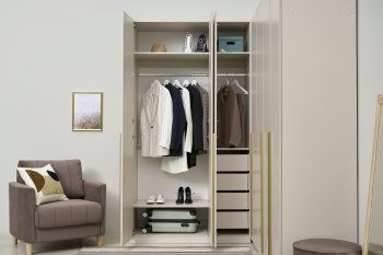 Гардеробная/шкаф 2200*1706 мм Ларго №3 Кашемир (Миф) в Нягани - nyagan.mebel-e96.ru