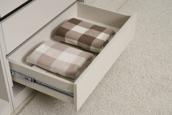 Гардеробная/шкаф 4000 мм Ларго №1 открытая Кашемир (Миф) в Нягани - nyagan.mebel-e96.ru