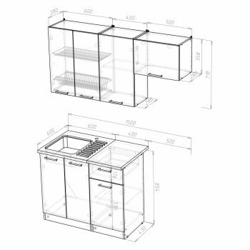 Кухонный гарнитур Лариса нормал 2 1500 мм (Герда) в Нягани - nyagan.mebel-e96.ru