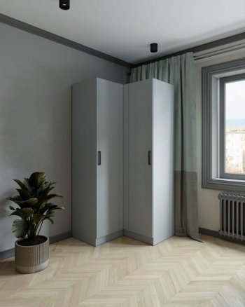 Шкаф угловой Ларс (угол прямой), Серый камень (Микон) в Нягани - nyagan.mebel-e96.ru