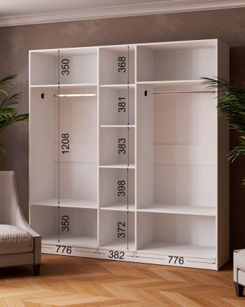 Шкаф 2000 мм Ларс с зеркалом белый (Микон) в Нягани - nyagan.mebel-e96.ru