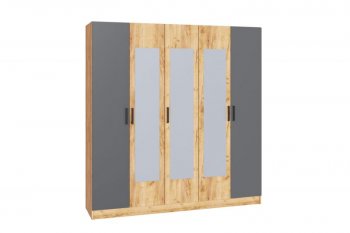 Шкаф 2000 мм Ларс крафт/графит (Микон) в Нягани - nyagan.mebel-e96.ru