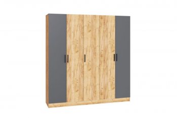 Шкаф 2000 мм Ларс без зеркал, крафт/графит (Микон) в Нягани - nyagan.mebel-e96.ru