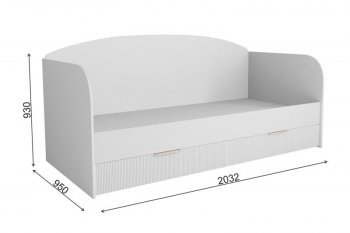 Кровать Лавис ДКД 2000.1 с ящиками белый софт (ДСВ) в Нягани - nyagan.mebel-e96.ru