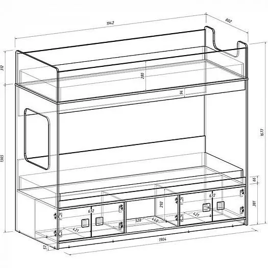 Двухъярусная кровать Легенда D605.3 (190*75) в Нягани - nyagan.mebel-e96.ru