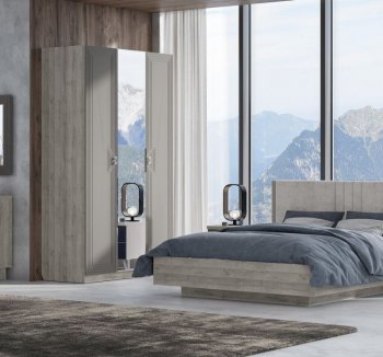 Кровать 1600 мм Лежер КР-311-16-16 дуб серый/велюр Missoni 18 (Сантан) в Нягани - nyagan.mebel-e96.ru