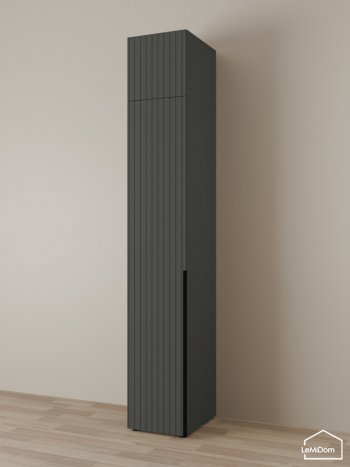 Шкаф с антресолью 400 мм Linnea MHR-1A-1 2450х400х510 (Графит-М 11.1.25) в Нягани - nyagan.mebel-e96.ru