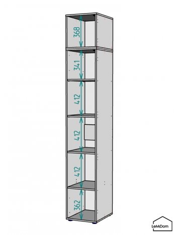Шкаф с антресолью 400 мм Linnea MHR-1A-2 2450х400х510 (Графит-М 11.1.25) в Нягани - nyagan.mebel-e96.ru