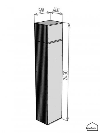Шкаф с антресолью 400 мм Linnea MHR-1A-2 2450х400х510 (Белый-М 11.1.2) в Нягани - nyagan.mebel-e96.ru
