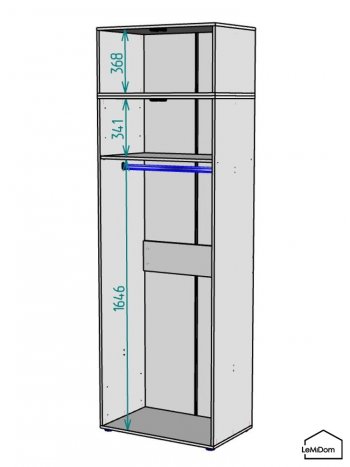 Шкаф с антресолью 800 мм Linnea MHR-2A-1 2450х800х510 (ДВ-М 11.1.25) в Нягани - nyagan.mebel-e96.ru