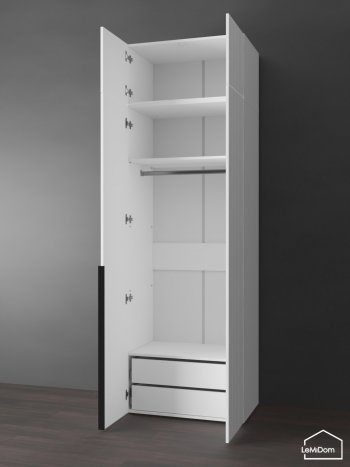 Шкаф с антресолью 800 мм Linnea MHR-2A-3 2450х800х510 (Белый-М 11.1.2) в Нягани - nyagan.mebel-e96.ru
