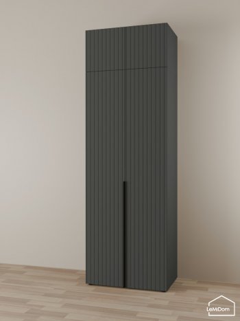 Шкаф с антресолью 800 мм Linnea MHR-2A-3 2450х800х510 (Графит-М 11.1.25) в Нягани - nyagan.mebel-e96.ru