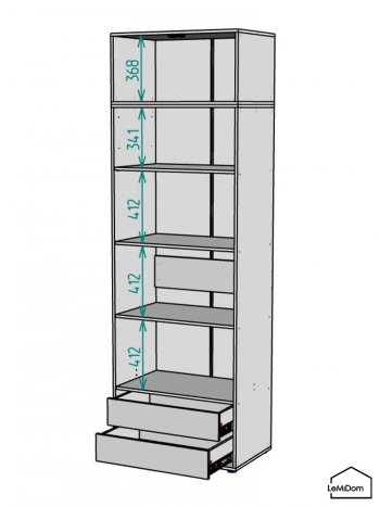 Шкаф с антресолью 800 мм Linnea MHR-2A-4 2450х800х510 (Белый-М 11.1.2) в Нягани - nyagan.mebel-e96.ru