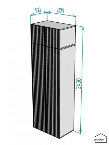 Шкаф с антресолью 800 мм Linnea MHR-2A-4 2450х800х510 (Белый-М 11.1.2) в Нягани - nyagan.mebel-e96.ru