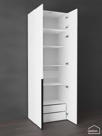 Шкаф с антресолью 800 мм Linnea MHR-2A-4 2450х800х510 (Белый-М 11.1.2) в Нягани - nyagan.mebel-e96.ru
