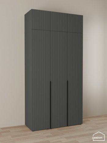 Шкаф с антресолью 1200 мм Linnea MHR-3A-1 2450х1200х510 (Графит-М 11.1.25) в Нягани - nyagan.mebel-e96.ru