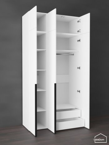 Шкаф с антресолью 1200 мм Linnea MHR-3A-2 2450х1200х510 (Белый-М 11.1.2) в Нягани - nyagan.mebel-e96.ru