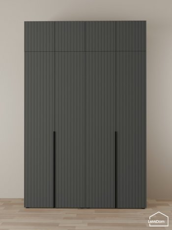 Шкаф с антресолью 1600 мм Linnea MHR-4A-1 2450х1600х510 (Графит-М 11.1.25) в Нягани - nyagan.mebel-e96.ru