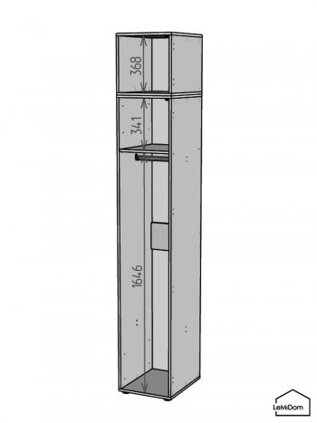 Шкаф с антресолью 400 мм Linnea MHR-1A-1 2450х400х510 (Белый-М 11.1.2) в Нягани - nyagan.mebel-e96.ru