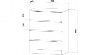Комод 4 ящика Ленора вотан/Кашемир (Лин) в Нягани - nyagan.mebel-e96.ru