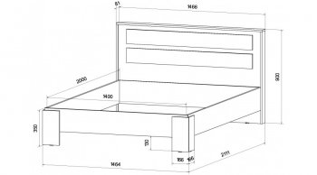 Кровать двуспальная Ленора вотан/Кашемир (Лин) в Нягани - nyagan.mebel-e96.ru