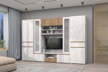 Стенка Лиана комп.2 крафт (Зарон) в Нягани - nyagan.mebel-e96.ru