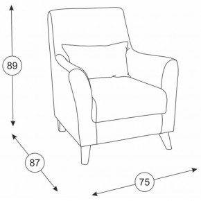 Либерти кресло, ткань ТК 231, ШхГхВ 75х87х89 см. в Нягани - nyagan.mebel-e96.ru