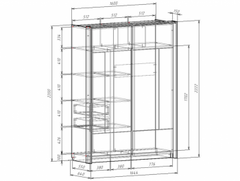 Шкаф-купе 1600 мм Либерти (Росток) в Нягани - nyagan.mebel-e96.ru