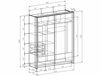 Шкаф-купе 1800 мм Либерти (Росток) в Нягани - nyagan.mebel-e96.ru