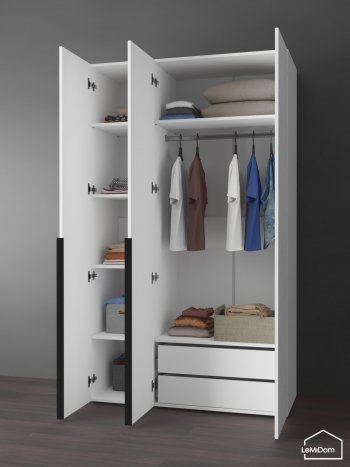 Шкаф Linnea MHR-3-2 2050х1200х510 (Белый-М 11.1.2) в Нягани - nyagan.mebel-e96.ru
