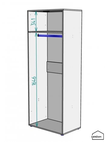 Шкаф Linnea MHR-2 2050х800х510 (Графит-М 11.1.25) в Нягани - nyagan.mebel-e96.ru