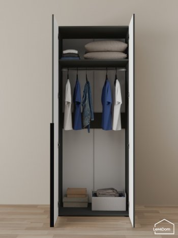 Шкаф Linnea MHR-2 2050х800х510 (Графит-М 11.1.25) в Нягани - nyagan.mebel-e96.ru